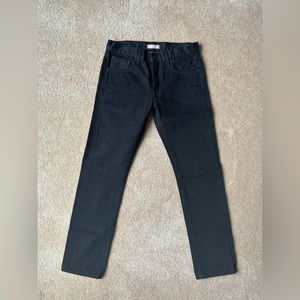 Uniqlo Slim Straight Black Selvedge Denim Jeans